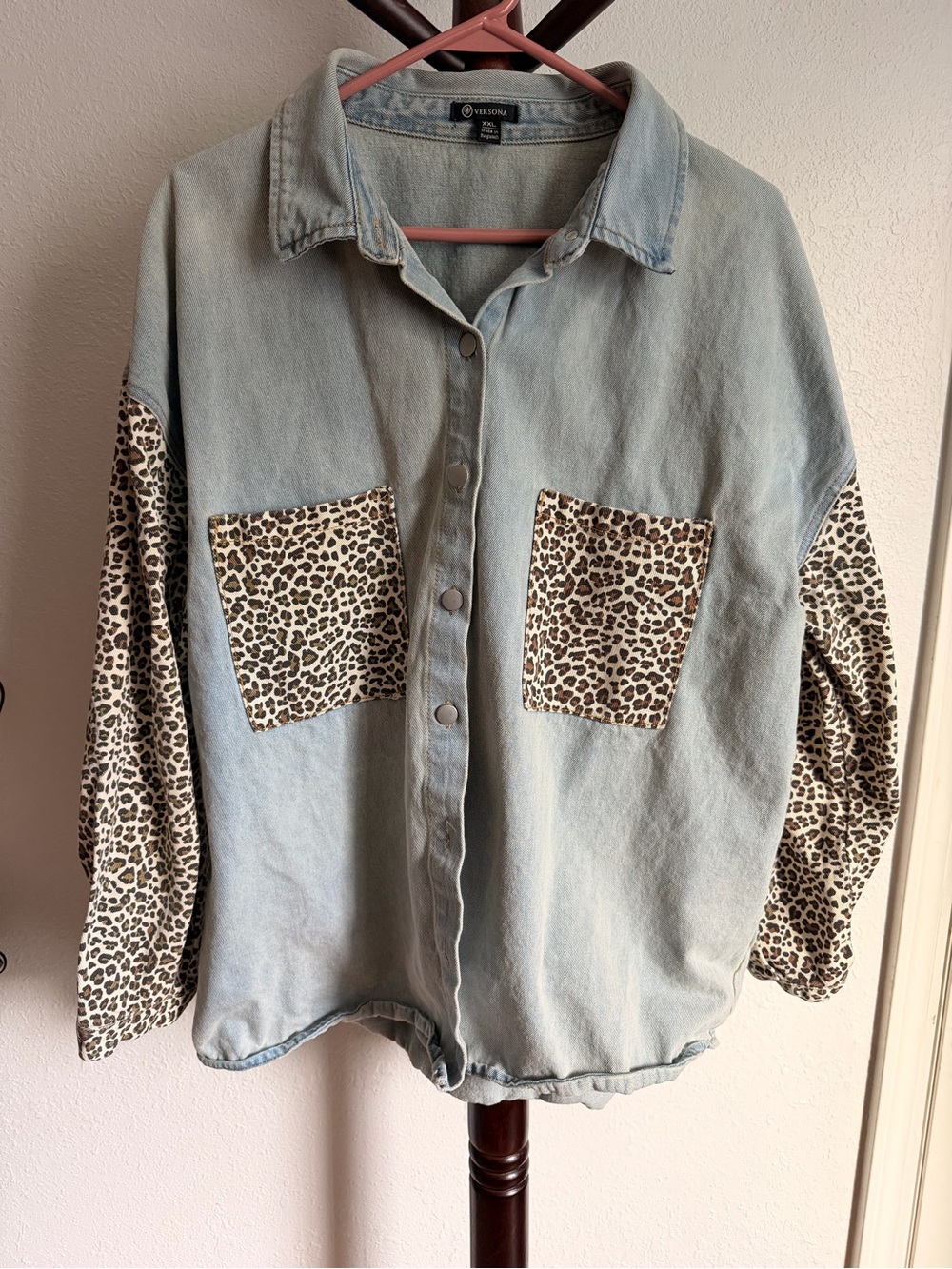Leopard Print Jean Jacket - Versona